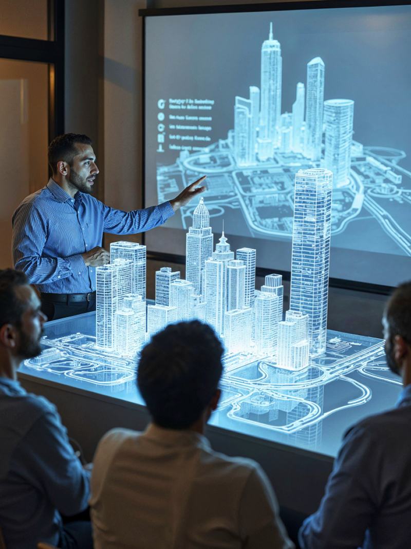 Construction enterprise managing complex multi-project operations