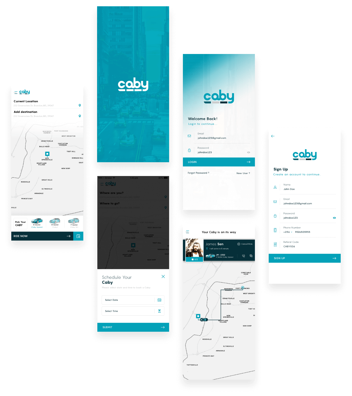 caby ride hailing mobile app