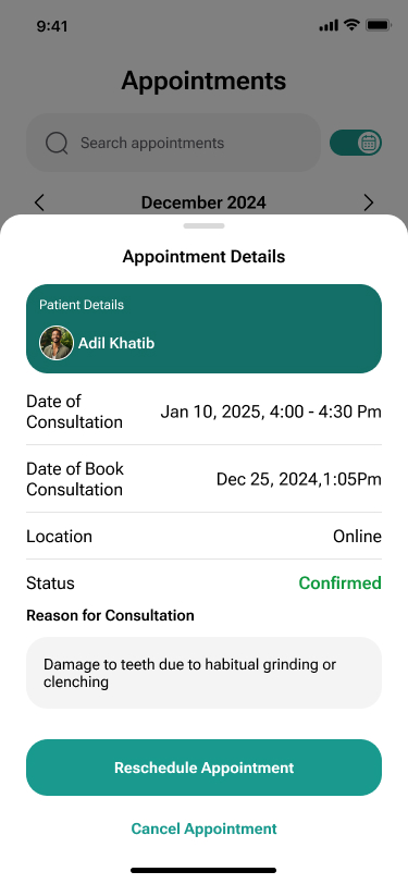 appointments details