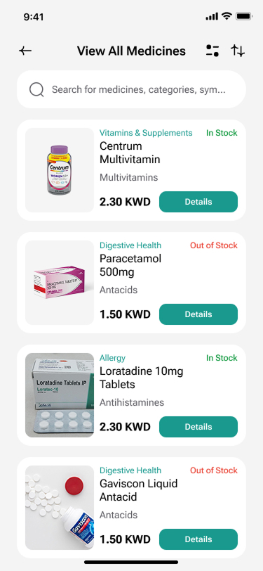 view all medicines