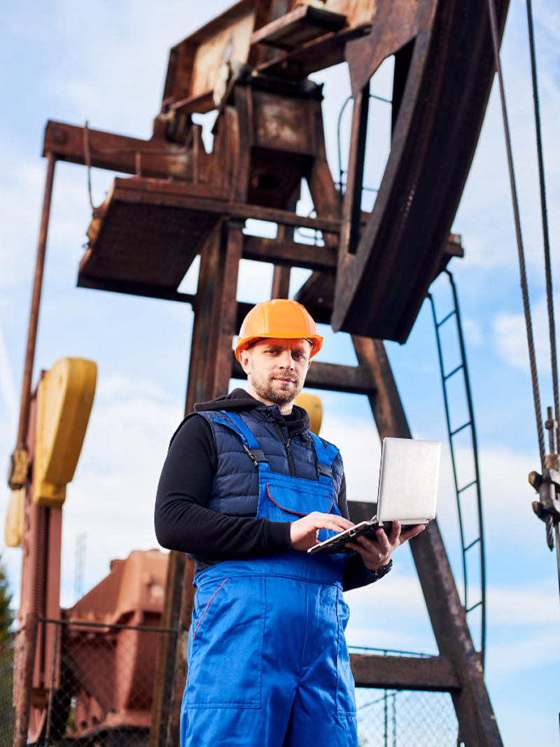 Oil refinery enterprise managing industrial infrastructure