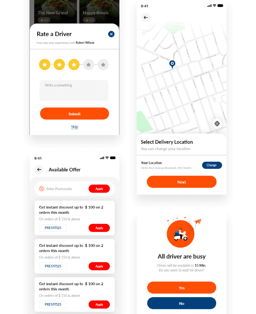 prestoeat food delivery app