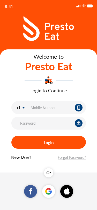 prestoeat food delivery app