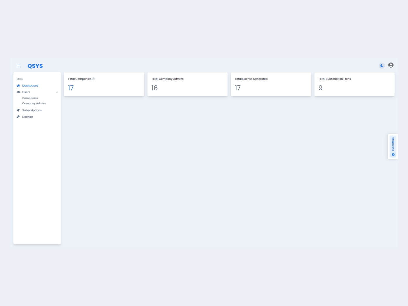 q-sys a queue management system cloud admin panel