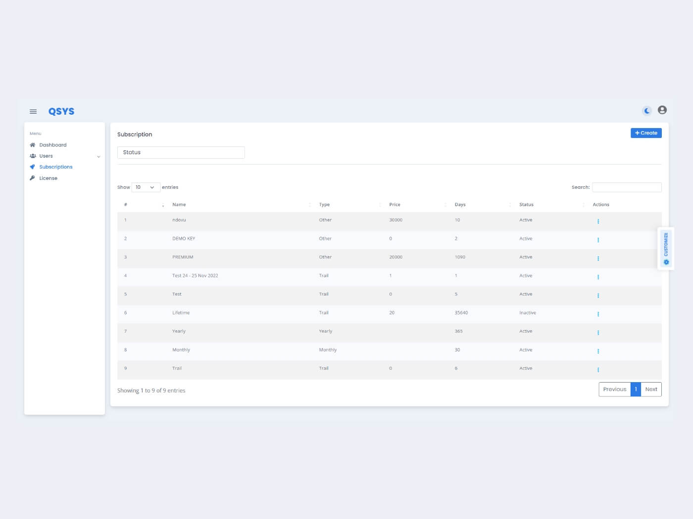 q-sys a queue management system cloud admin panel