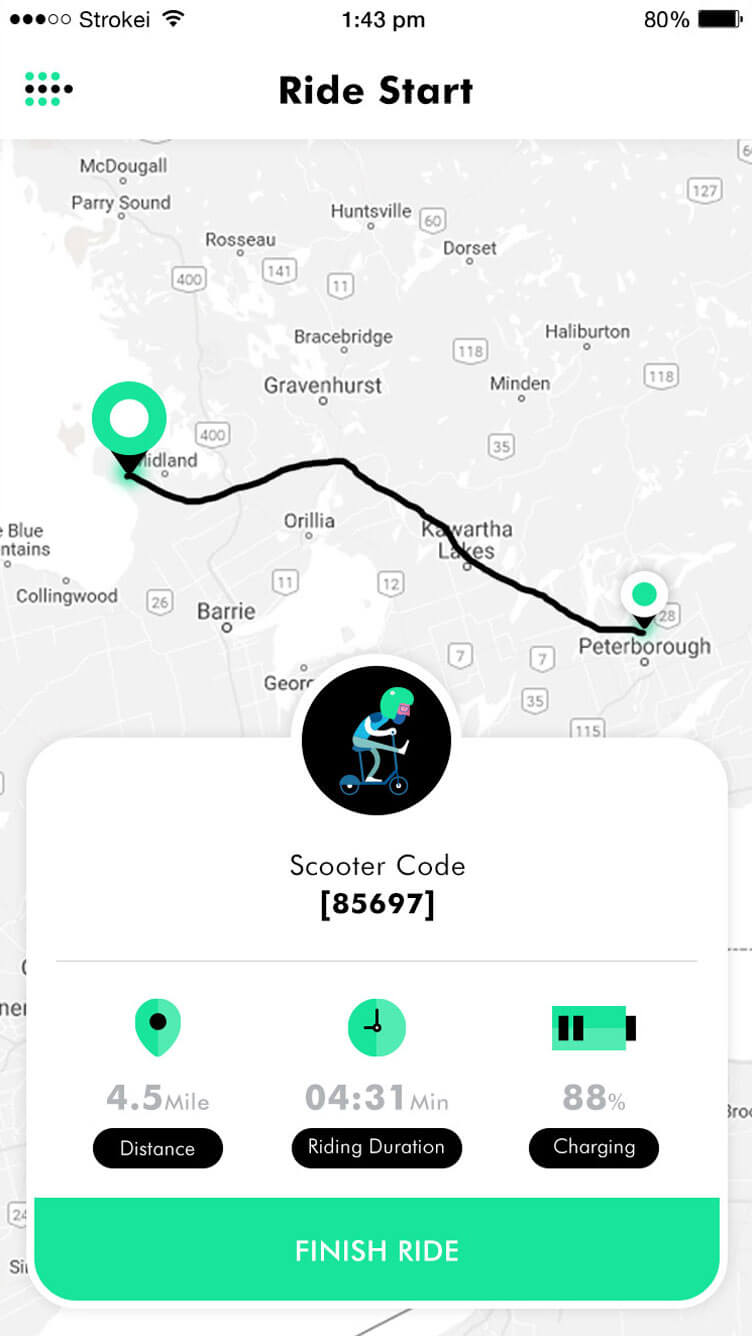 automated scooter rental app
