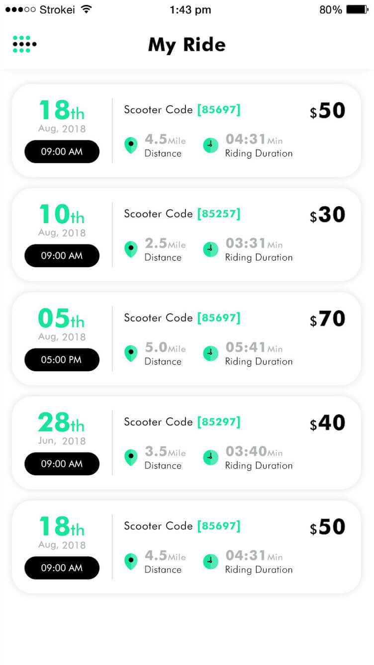 automated scooter rental app