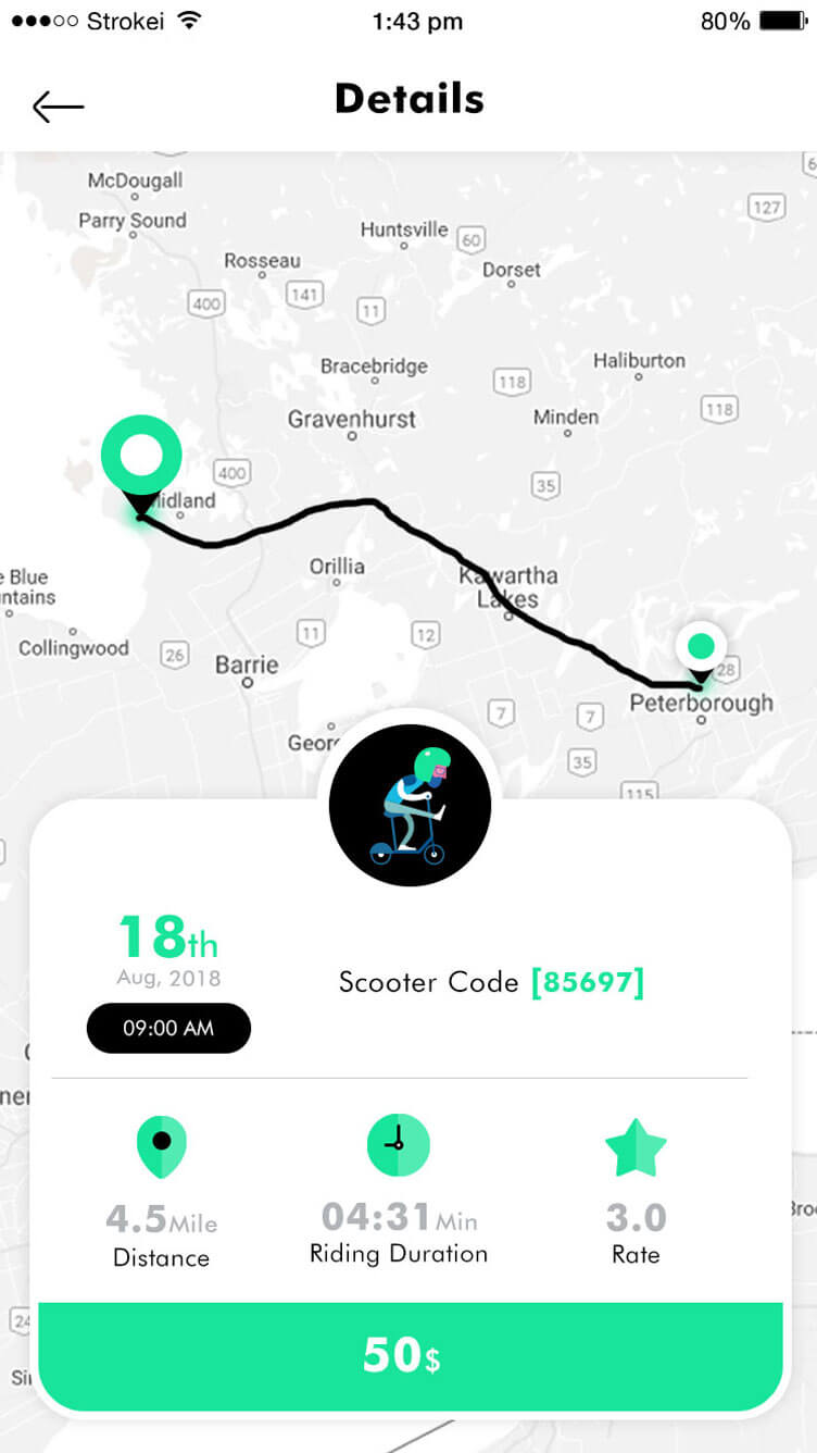 automated scooter rental app