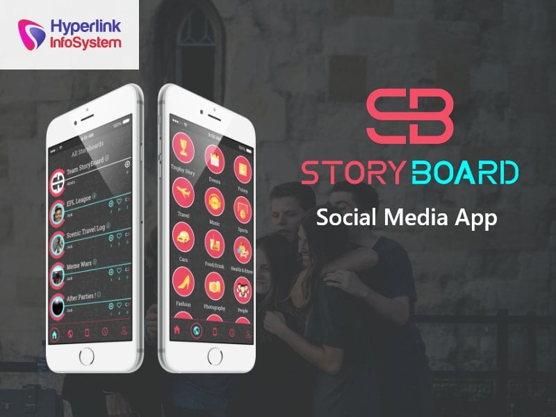 storyboard – social media app