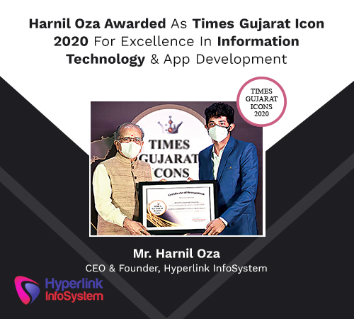 harnil oza awarded by times gujarat icon 2020