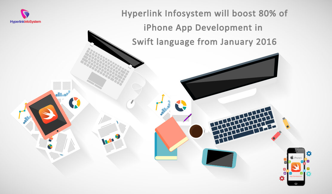 hyperlink infosystem will boost 80% of iphone app development in swift language from january 2016