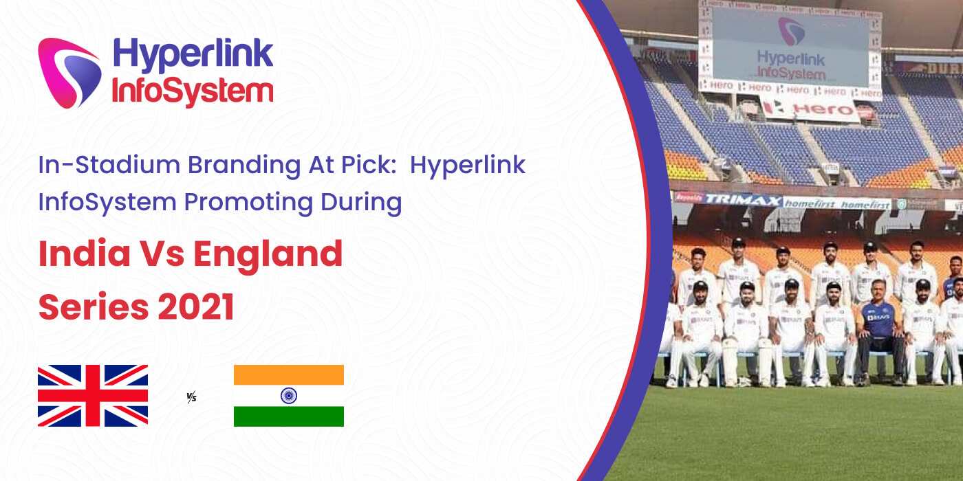 in-stadium branding at pick hyperlink infosystem promoting during india vs england series