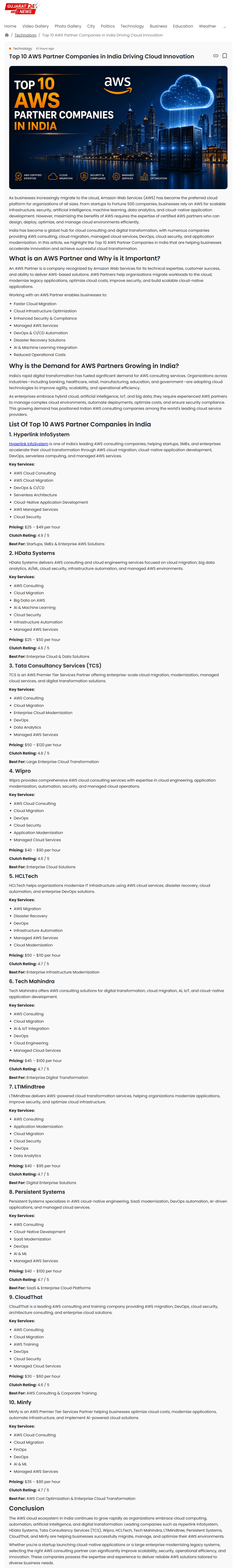 Top 10 AWS Partner Companies in India top 10 aws partner companies in india