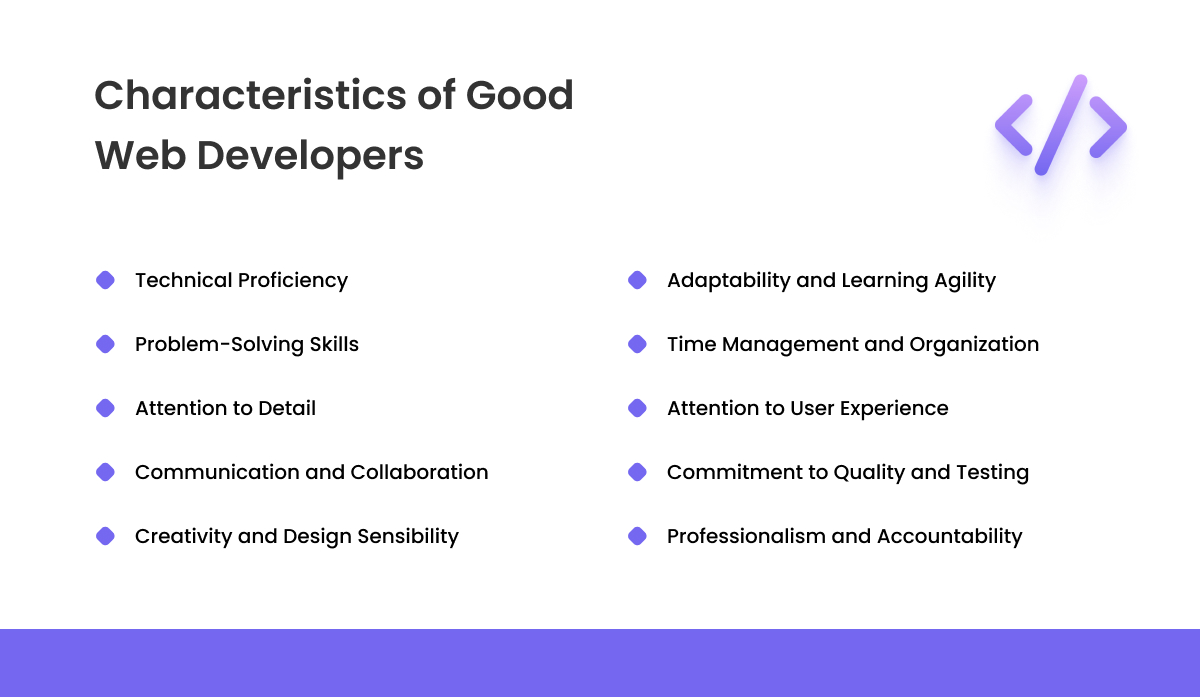 characteristics of good web developers
