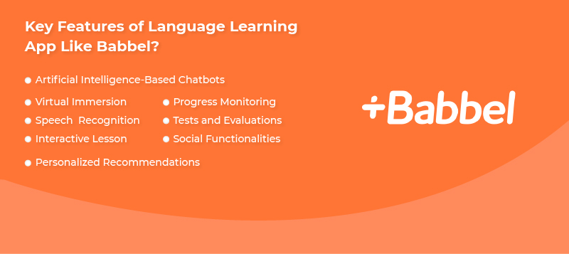 key features of language learning app like babbel