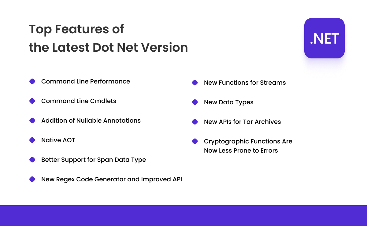 top features of the latest dot net version
