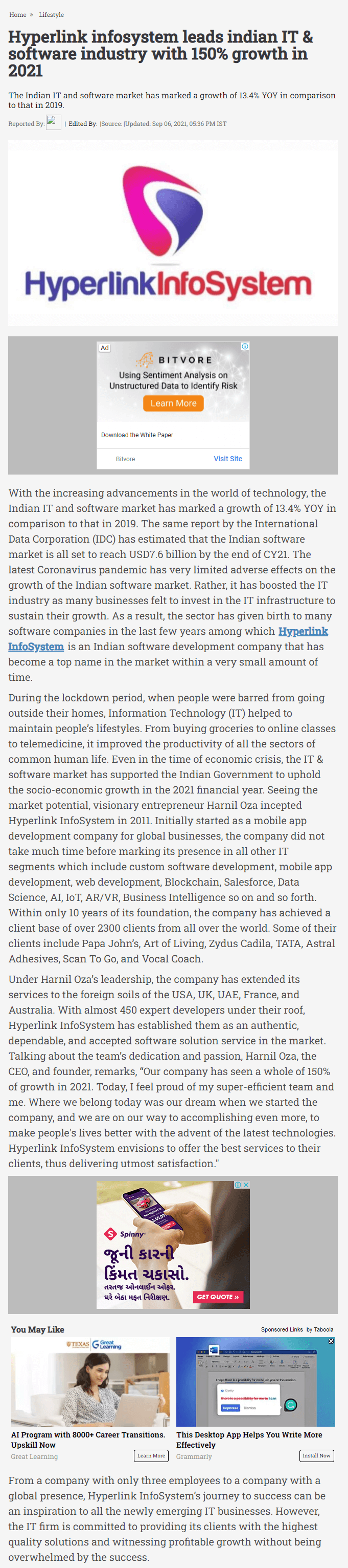Hyperlink InfoSystem Leads Indian IT | Hyperlink InfoSystem